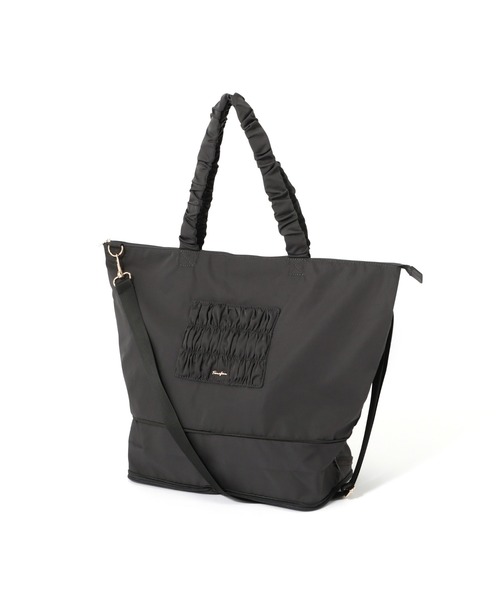 Francfranc（フランフラン）の「クラシックフラワー 2WAYキャリーオントート ダークグレー　撥水加工 旅行 トラベル 拡張 軽量（トートバッグ・レディース・ダークグレー・FREE）」の7枚目の写真