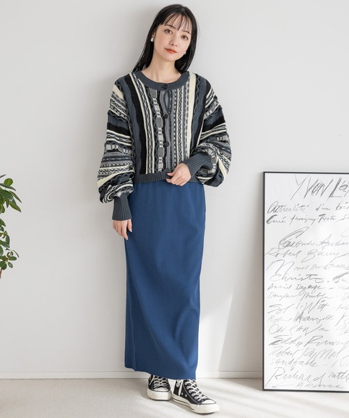 LOWRYS FARM(ローリーズファーム)の「2WAY柄ショートカーディガン 102893(ニット/セーター・レディース・オフホワイト/ブラック/ベージュ・FREE)」の21枚目の写真