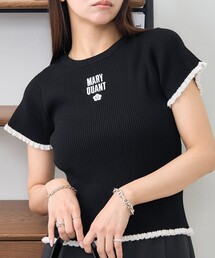 PUBLUX（パブリュクス）の「MARY QUANT × PUBLUX/マリークワント 胸刺繍配色ショートスリーブニットトップス　限定展開（Tシャツ/カットソー）」