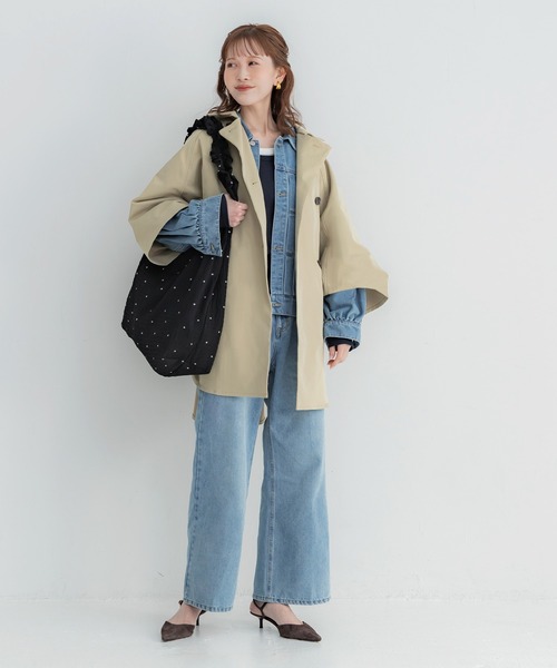 coca(coca)(コカ)の「ポンチョトレンチコート(トレンチコート・レディース・ベージュ/ネイビー・L/M)」の10枚目の写真