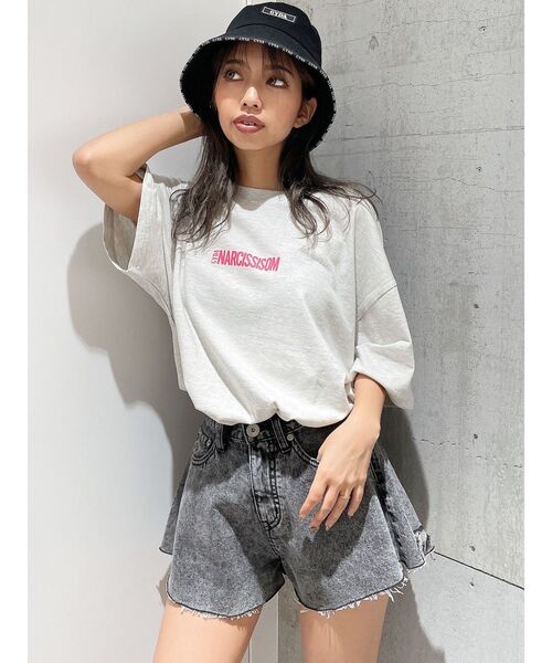 GYDA（ジェイダ）の「ケミカルデニムキュロット（デニムパンツ・レディース・ライトブルー/ブラック・MEDIUM/SMALL）」の13枚目の写真