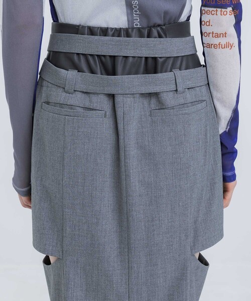 シングスザットマター ロングスカート　シルバー THINGS THAT MATTER（シングス ザット マター）の「【THINGS