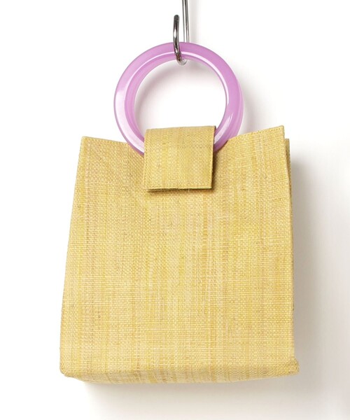 fredy emue（フレディエミュ）の「カラーラフィアシートリングハンドルバッグ（かごバッグ・レディース・イエロー/ホワイト系その他4・FREE）」の7枚目の写真