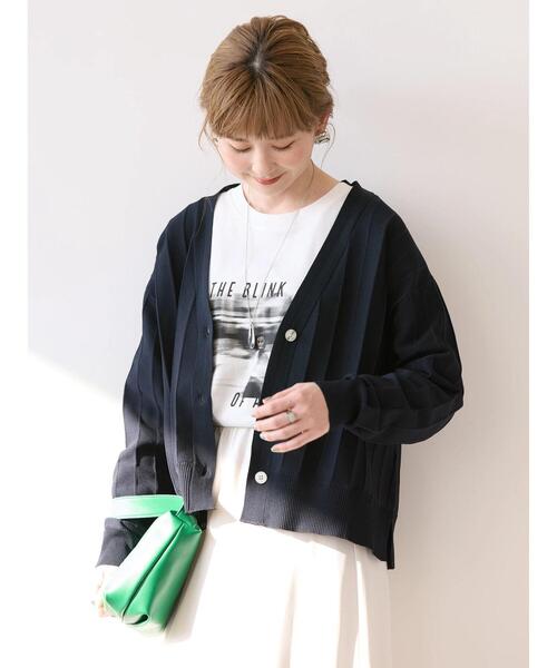 AMERICAN HOLIC（アメリカンホリック）の「針抜きVネックニットカーディガン（カーディガン/ボレロ・レディース・アイボリー/グリーン/ネイビー・M/L）」の11枚目の写真