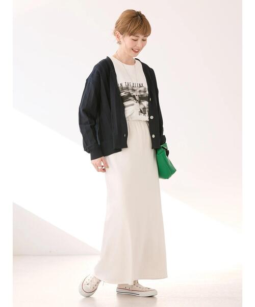 AMERICAN HOLIC（アメリカンホリック）の「針抜きVネックニットカーディガン（カーディガン/ボレロ・レディース・アイボリー/グリーン/ネイビー・M/L）」の13枚目の写真