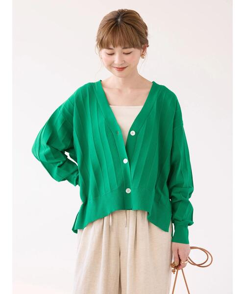 AMERICAN HOLIC（アメリカンホリック）の「針抜きVネックニットカーディガン（カーディガン/ボレロ・レディース・アイボリー/グリーン/ネイビー・M/L）」の15枚目の写真