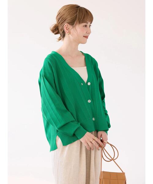 AMERICAN HOLIC（アメリカンホリック）の「針抜きVネックニットカーディガン（カーディガン/ボレロ・レディース・アイボリー/グリーン/ネイビー・M/L）」の16枚目の写真