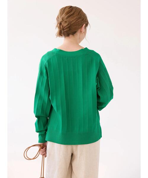 AMERICAN HOLIC（アメリカンホリック）の「針抜きVネックニットカーディガン（カーディガン/ボレロ・レディース・アイボリー/グリーン/ネイビー・M/L）」の17枚目の写真