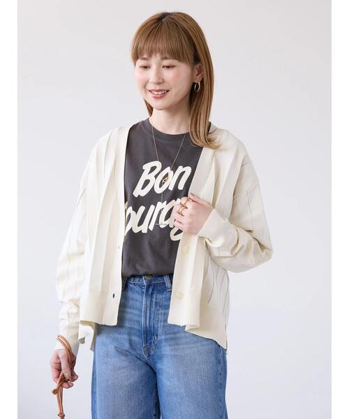 AMERICAN HOLIC（アメリカンホリック）の「針抜きVネックニットカーディガン（カーディガン/ボレロ・レディース・アイボリー/グリーン/ネイビー・M/L）」の20枚目の写真