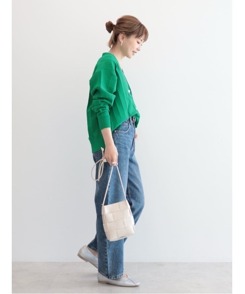 AMERICAN HOLIC（アメリカンホリック）の「針抜きVネックニットカーディガン（カーディガン/ボレロ・レディース・アイボリー/グリーン/ネイビー・M/L）」の5枚目の写真