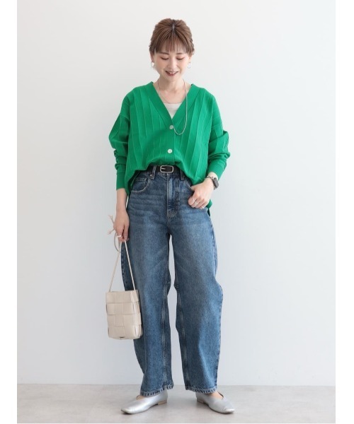 AMERICAN HOLIC（アメリカンホリック）の「針抜きVネックニットカーディガン（カーディガン/ボレロ・レディース・アイボリー/グリーン/ネイビー・M/L）」の4枚目の写真