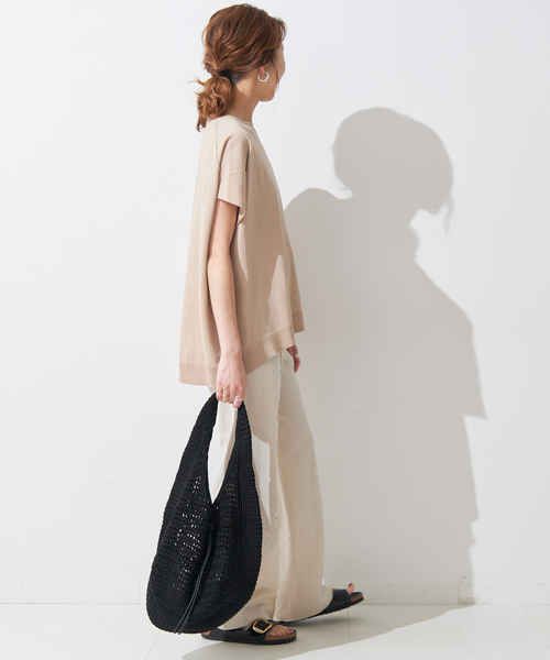 Spick & Span(スピックアンドスパン)の「ICE COTTON フレンチスリーブルーズニット(ニット/セーター・レディース・ベージュ/ネイビー/ピンク・FREE)」の17枚目の写真
