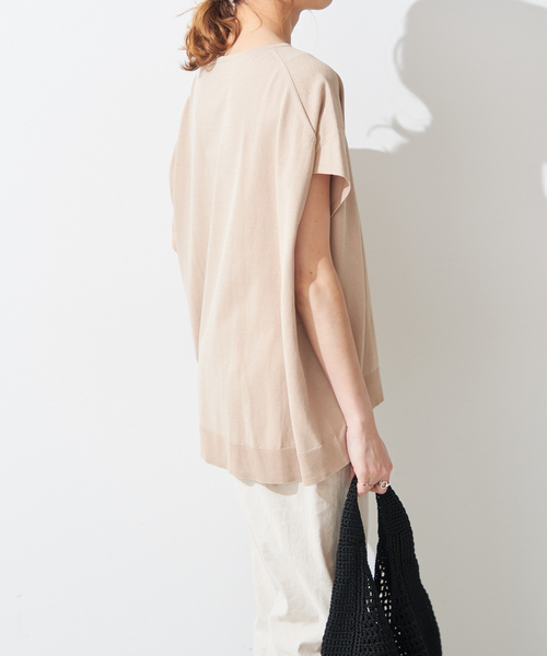 Spick & Span(スピックアンドスパン)の「ICE COTTON フレンチスリーブルーズニット(ニット/セーター・レディース・ベージュ/ネイビー/ピンク・FREE)」の19枚目の写真