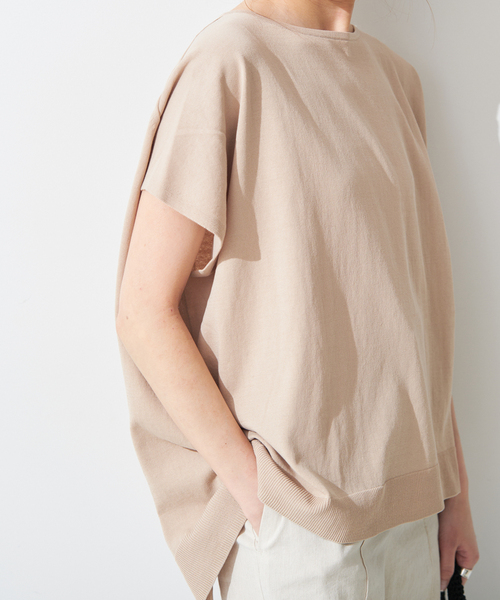 Spick & Span(スピックアンドスパン)の「ICE COTTON フレンチスリーブルーズニット(ニット/セーター・レディース・ベージュ/ネイビー/ピンク・FREE)」の22枚目の写真