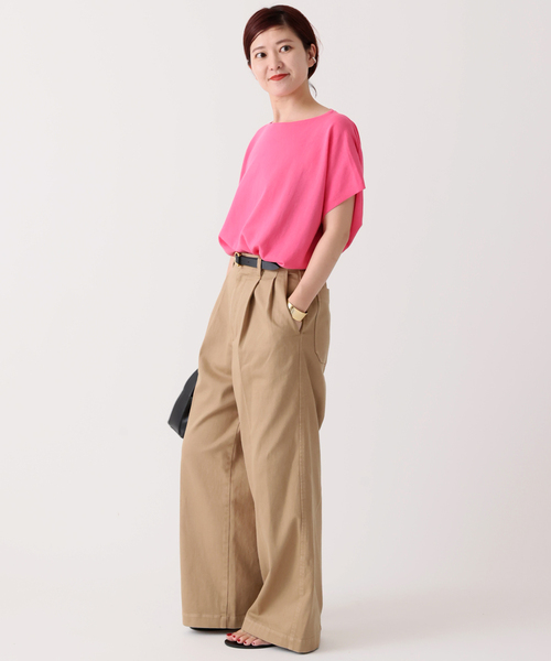 Spick & Span(スピックアンドスパン)の「ICE COTTON フレンチスリーブルーズニット(ニット/セーター・レディース・ベージュ/ネイビー/ピンク・FREE)」の6枚目の写真