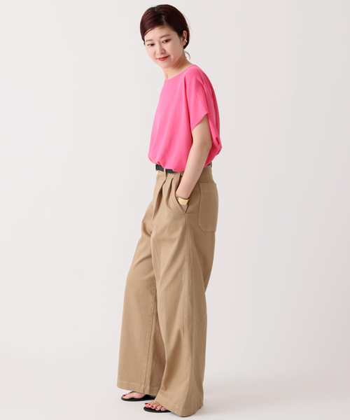 Spick & Span(スピックアンドスパン)の「ICE COTTON フレンチスリーブルーズニット(ニット/セーター・レディース・ベージュ/ネイビー/ピンク・FREE)」の7枚目の写真