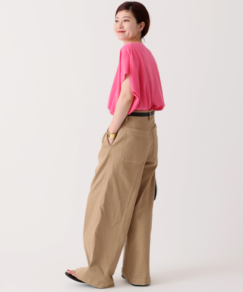 Spick & Span(スピックアンドスパン)の「ICE COTTON フレンチスリーブルーズニット(ニット/セーター・レディース・ベージュ/ネイビー/ピンク・FREE)」の8枚目の写真