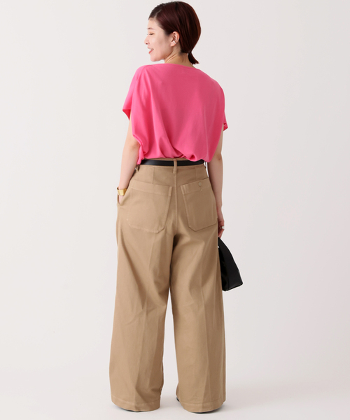 Spick & Span(スピックアンドスパン)の「ICE COTTON フレンチスリーブルーズニット(ニット/セーター・レディース・ベージュ/ネイビー/ピンク・FREE)」の9枚目の写真