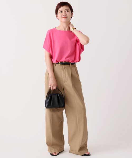Spick & Span(スピックアンドスパン)の「ICE COTTON フレンチスリーブルーズニット(ニット/セーター・レディース・ベージュ/ネイビー/ピンク・FREE)」の10枚目の写真