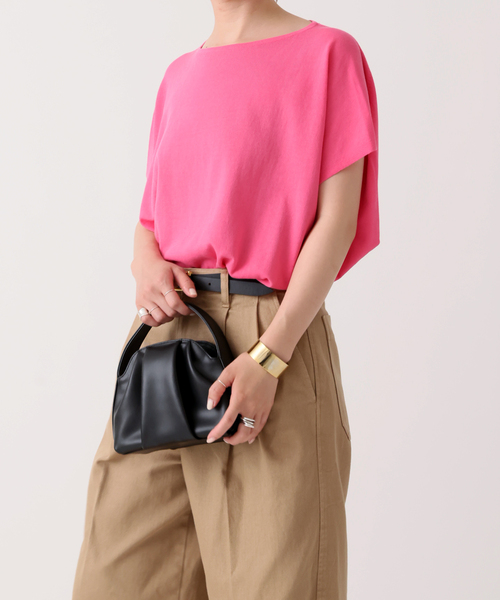Spick & Span(スピックアンドスパン)の「ICE COTTON フレンチスリーブルーズニット(ニット/セーター・レディース・ベージュ/ネイビー/ピンク・FREE)」の11枚目の写真