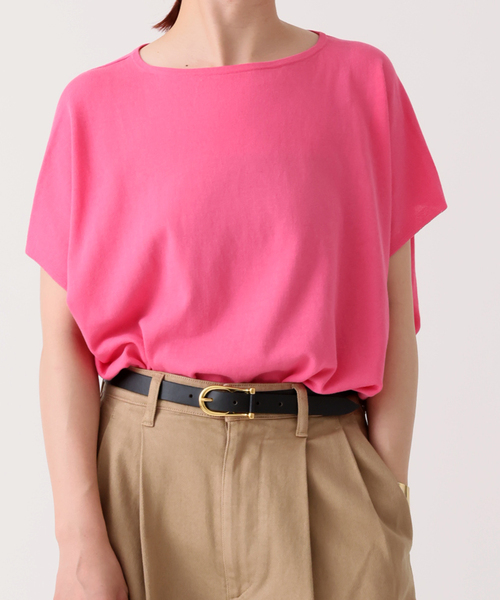 Spick & Span(スピックアンドスパン)の「ICE COTTON フレンチスリーブルーズニット(ニット/セーター・レディース・ベージュ/ネイビー/ピンク・FREE)」の13枚目の写真