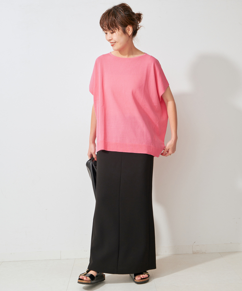 Spick & Span(スピックアンドスパン)の「ICE COTTON フレンチスリーブルーズニット(ニット/セーター・レディース・ベージュ/ネイビー/ピンク・FREE)」の14枚目の写真