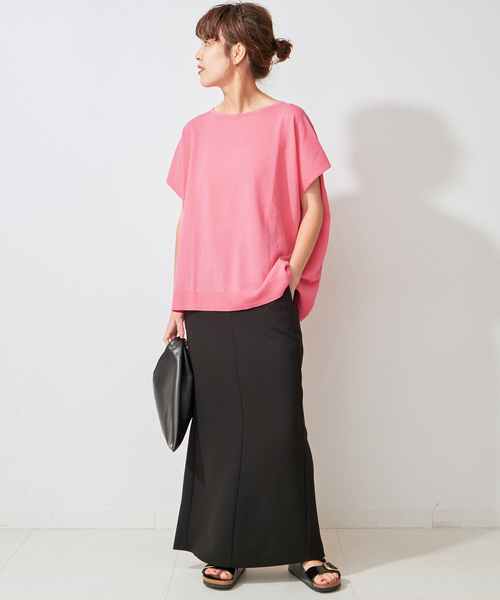 Spick & Span(スピックアンドスパン)の「ICE COTTON フレンチスリーブルーズニット(ニット/セーター・レディース・ベージュ/ネイビー/ピンク・FREE)」の15枚目の写真