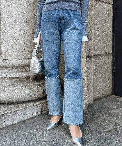 esutoreja（エストレジャ）の「タックバックデニムパンツ（デニムパンツ・レディース・ブルー/ブラック・M/S）」の2枚目の写真