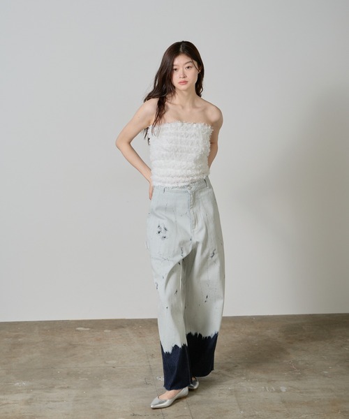 チューブトップ ベアトップ PROVOKE/プロヴォーク petal motif baretop ビスチェ セール】△PROVOKE/プロヴォーク petal motif baretop ビスチェ