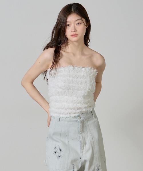 チューブトップ ベアトップ PROVOKE/プロヴォーク petal motif baretop ビスチェ セール】△PROVOKE/プロヴォーク petal motif baretop ビスチェ