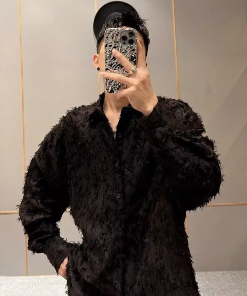 Theater code(シアターコード)の「▲fringe see-through long sleeve shirt / フリンジ シースルー ロングスリーブ シアーシャツ(シャツ/ブラウス・メンズ・ホワイト/ブラック・3/2)」の11枚目の写真