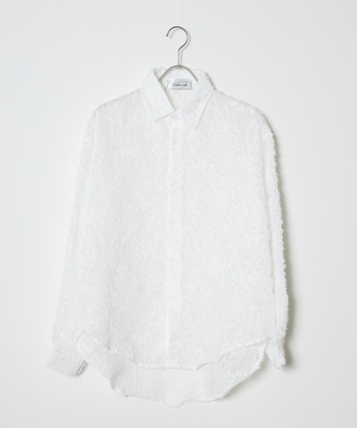 Theater code(シアターコード)の「▲fringe see-through long sleeve shirt / フリンジ シースルー ロングスリーブ シアーシャツ(シャツ/ブラウス・メンズ・ホワイト/ブラック・3/2)」の7枚目の写真