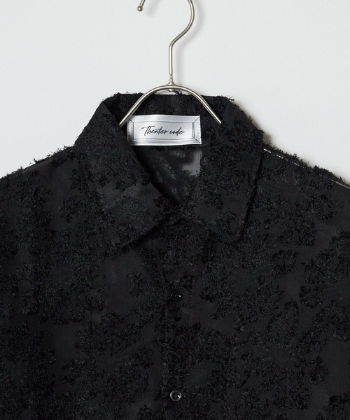 Theater code(シアターコード)の「▲fringe see-through long sleeve shirt / フリンジ シースルー ロングスリーブ シアーシャツ(シャツ/ブラウス・メンズ・ホワイト/ブラック・3/2)」の3枚目の写真