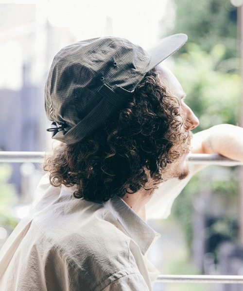 HUNTISM（ハンティズム）の「HUNTISM ハンティズム / Graph Check Shade Camp Cap グラフチェックシェードキャンプキャップ / htm241008（キャップ・メンズ・ホワイト/オリーブ/ブラック・FREE）」の3枚目の写真