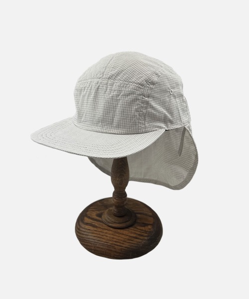 HUNTISM（ハンティズム）の「HUNTISM ハンティズム / Graph Check Shade Camp Cap グラフチェックシェードキャンプキャップ / htm241008（キャップ・メンズ・ホワイト/オリーブ/ブラック・FREE）」の6枚目の写真