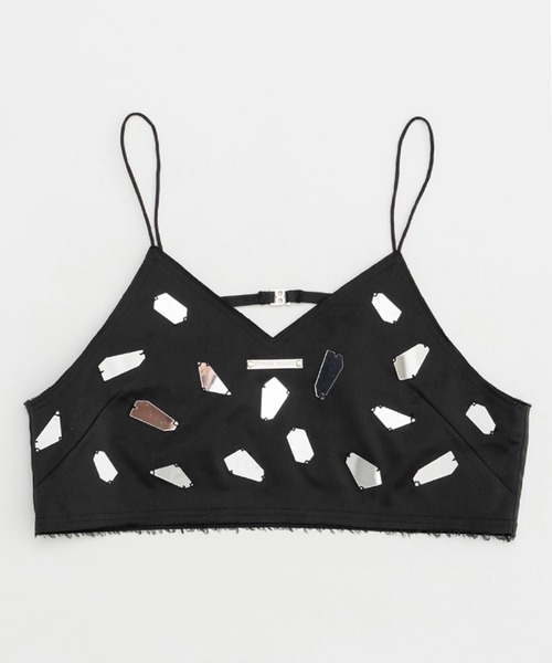 PRANK PROJECT(プランクプロジェクト)の「ミラーエンブリッシュレイヤードトップ / Mirror Embellished Layered Top(ベスト・レディース・ピンク/ブラック・FREE)」の15枚目の写真