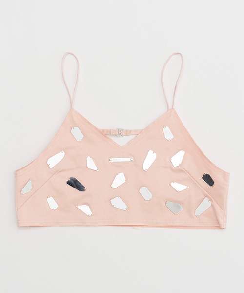 PRANK PROJECT(プランクプロジェクト)の「ミラーエンブリッシュレイヤードトップ / Mirror Embellished Layered Top(ベスト・レディース・ピンク/ブラック・FREE)」の21枚目の写真
