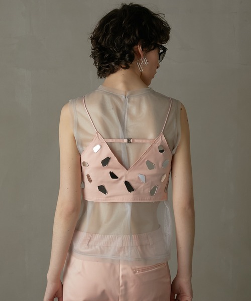 PRANK PROJECT(プランクプロジェクト)の「ミラーエンブリッシュレイヤードトップ / Mirror Embellished Layered Top(ベスト・レディース・ピンク/ブラック・FREE)」の11枚目の写真