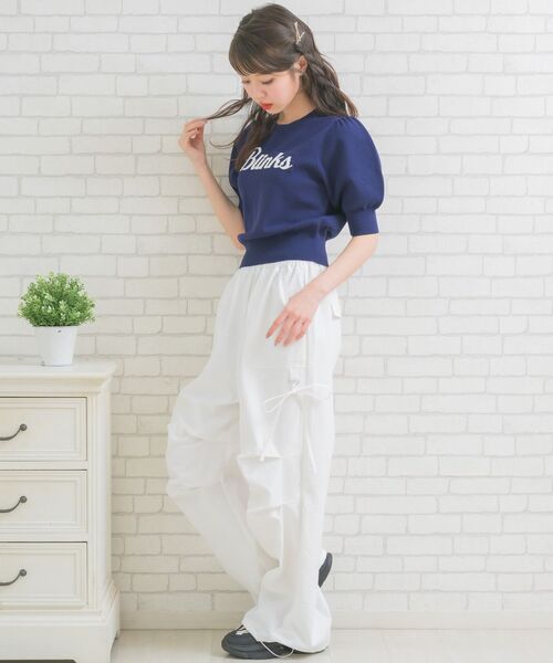 ems excite（エムズエキサイト）の「Dカン付きリボンカーゴPT（その他パンツ・レディース・ブラック/オフホワイト/ピンク・FREE）」の7枚目の写真