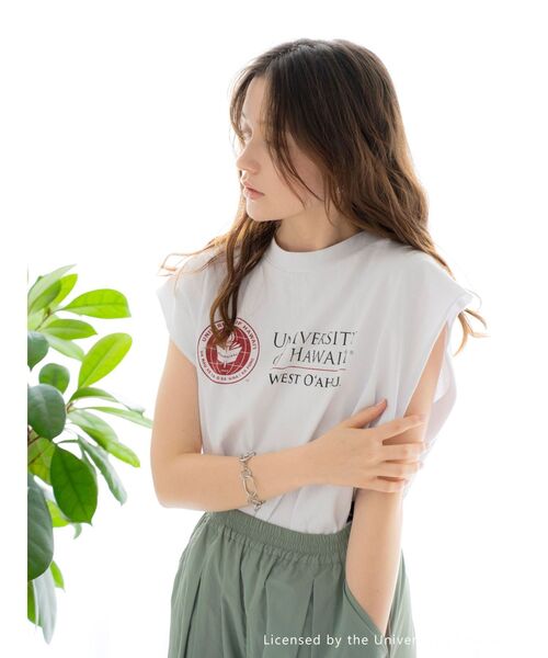 NutmegMills（ナツメグミルズ）の「NUTMEG×HAWAII大学別注 ロゴノースリトップス（Tシャツ/カットソー・レディース・グリーン/ライトグレー/オフホワイト・FREE）」の21枚目の写真