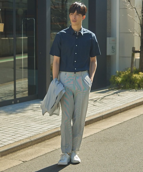 URBAN RESEARCH ROSSO MEN（アーバンリサーチロッソメン）の「『XLサイズあり』リネンレギュラーカラー半袖シャツ（シャツ/ブラウス・メンズ・ナチュラル/ネイビー/ストライプ/ホワイト・SMALL/MEDIUM/LARGE/X-LARGE）」の11枚目の写真