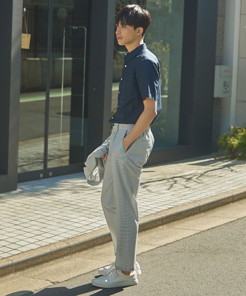 URBAN RESEARCH ROSSO MEN（アーバンリサーチロッソメン）の「『XLサイズあり』リネンレギュラーカラー半袖シャツ（シャツ/ブラウス・メンズ・ナチュラル/ネイビー/ストライプ/ホワイト・SMALL/MEDIUM/LARGE/X-LARGE）」の12枚目の写真