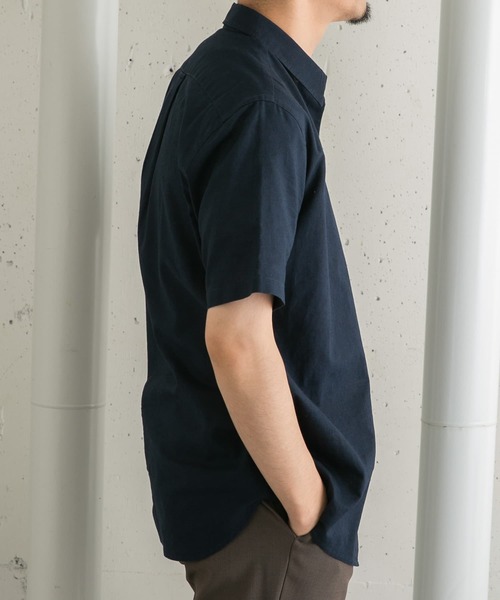 URBAN RESEARCH ROSSO MEN（アーバンリサーチロッソメン）の「『XLサイズあり』リネンレギュラーカラー半袖シャツ（シャツ/ブラウス・メンズ・ナチュラル/ネイビー/ストライプ/ホワイト・SMALL/MEDIUM/LARGE/X-LARGE）」の19枚目の写真