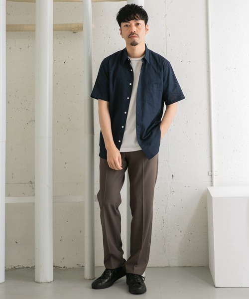 URBAN RESEARCH ROSSO MEN（アーバンリサーチロッソメン）の「『XLサイズあり』リネンレギュラーカラー半袖シャツ（シャツ/ブラウス・メンズ・ナチュラル/ネイビー/ストライプ/ホワイト・SMALL/MEDIUM/LARGE/X-LARGE）」の20枚目の写真