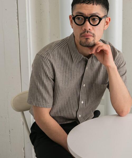 URBAN RESEARCH ROSSO MEN(アーバンリサーチロッソメン)の「『XLサイズあり』リネンレギュラーカラー半袖シャツ(シャツ/ブラウス・メンズ・ナチュラル/ネイビー/ストライプ/ホワイト・SMALL/MEDIUM/LARGE/X-LARGE)」の13枚目の写真