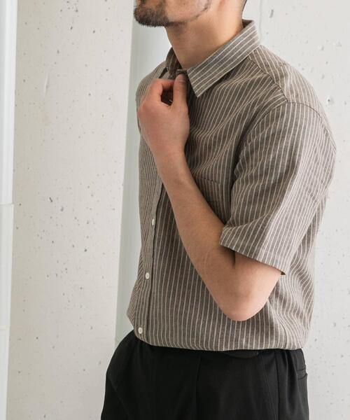 URBAN RESEARCH ROSSO MEN(アーバンリサーチロッソメン)の「『XLサイズあり』リネンレギュラーカラー半袖シャツ(シャツ/ブラウス・メンズ・ナチュラル/ネイビー/ストライプ/ホワイト・SMALL/MEDIUM/LARGE/X-LARGE)」の15枚目の写真