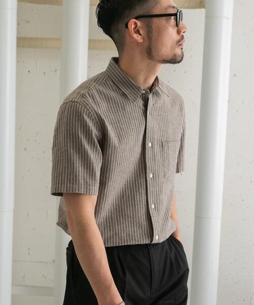 URBAN RESEARCH ROSSO MEN(アーバンリサーチロッソメン)の「『XLサイズあり』リネンレギュラーカラー半袖シャツ(シャツ/ブラウス・メンズ・ナチュラル/ネイビー/ストライプ/ホワイト・SMALL/MEDIUM/LARGE/X-LARGE)」の17枚目の写真