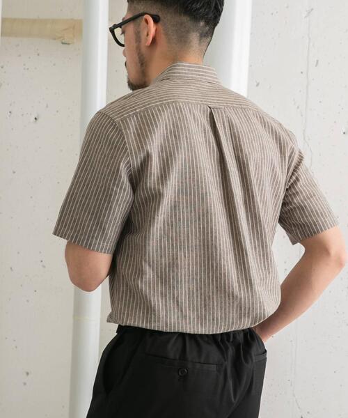 URBAN RESEARCH ROSSO MEN(アーバンリサーチロッソメン)の「『XLサイズあり』リネンレギュラーカラー半袖シャツ(シャツ/ブラウス・メンズ・ナチュラル/ネイビー/ストライプ/ホワイト・SMALL/MEDIUM/LARGE/X-LARGE)」の18枚目の写真