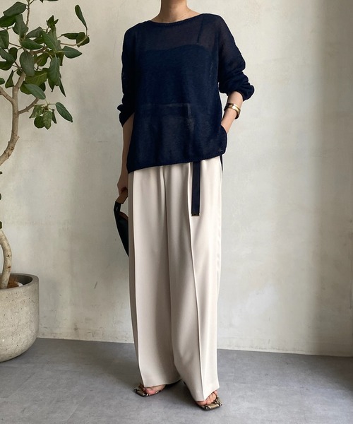 DouDou（ドゥドゥ）の「ダブルストレッチセンプレパンツ（スラックス・レディース・ホワイト系その他/ブルー/ブラック・38/36）」の5枚目の写真