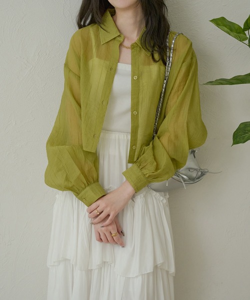 Ambre Neige(アンブルネージュ)の「ヨウリュウシアーブラウスWEB/EC限定商品(シャツ/ブラウス・レディース・ピンク/ライトグリーン/ブルー/オフホワイト・FREE)」の2枚目の写真